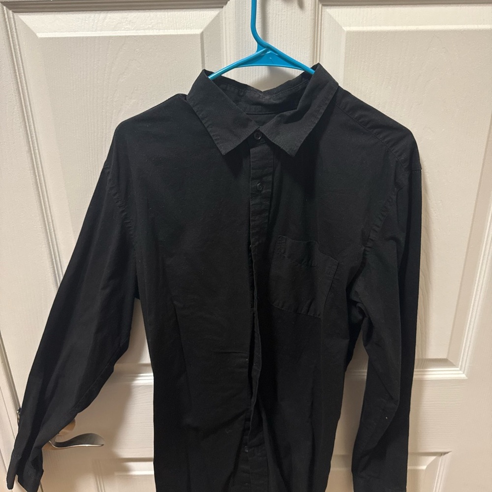 Old Navy Men's Black Casual Button Down Shirt